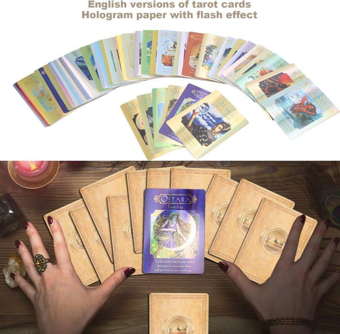 Jeu de 78 cartes de tarot avec guide (français non garanti), cartes de tarot pour débutants, jeu de tarot en PVC imperméable, jouets de divination