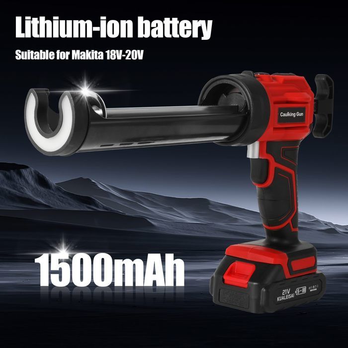 Calfeutrage Rénovation Maison Pistolet Calfeutrage électrique Sans Fil - 4 Vitesses Variable Batterie Lithium 2000mAh Pistolet Colle électrique