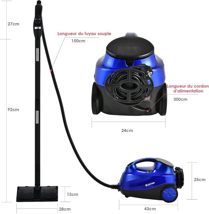 Wëasy NVP15 Nettoyeur Vapeur Haute Pression 4 bars 1,5L, Multifonction, Ecologique, Puissant