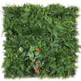 Mur végétal artificiel fleur rouge - 100 x 100 cm-0