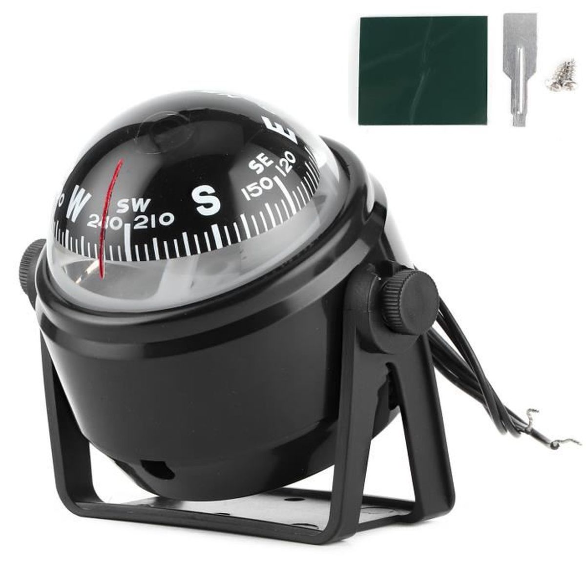 Boussole Électronique LED Pour Bateau/Voiture | Navigation Maritime Et Camping | Montage Adhésif Ou Vis