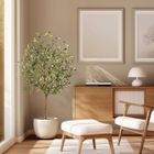 SALUTMEUBLE Artificielle Olivier - H 120 cm Arbre Artificiel - FLEUR-PLANTE ARTIFICIELLE vert