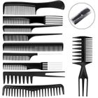 FODLON Lot de 10 Brosse à cheveux, Ensemble peigne à cheveux en plastique, Noir