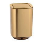 WENKO Petite Poubelle Salle de Bain Aurion, Poubelle à Couvercle basculant, Capacité 5.5L, Plastique, Doré Surface Brillante