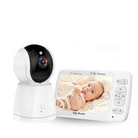 Babyphone vidéo couleur écran LCD de 5 pouces 2.4G sans fil, interphone bidirectionnel Protection de sécurité Portable pour bébé
