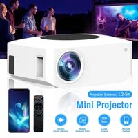 Mini Vidéoprojecteur HD1080P sans fil pour le Cinéma à Domicile,Lecteur vidéo Multimédia - Blanc