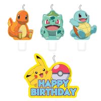 Pokémon: Lot de 4 Bougies pour Anniversaire d'enfant et fête à thème