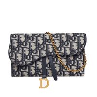 DIOR Dior 20saddle série bleu vieille fleur toile brodée chaîne de selle sac trois en un épaule simple 19*9.5*3