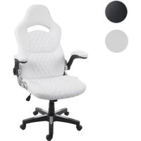 Chaise de bureau HWC-F87 - HWC - Chaise pivotante - Fauteuil directorial - Similicuir - Blanc