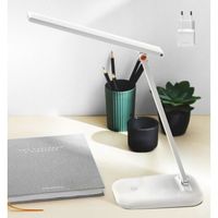 MAGICFOX Lampe de bureau LED Rechargeable Angle réglable- 3 niv. de luminosité et 3 températures de couleur, Éclairage uniform