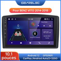 Gearelec Autoradio 10.1 Pouces Android pour BENZ VITO 2014-2018 avec carplay Andriod Auto GPS Navigation Bluetooth RDS WiFi