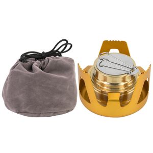 Réchaud D'Extérieur Portable Uinfhyknd - Alcool Et Essence - Argenté/Noir