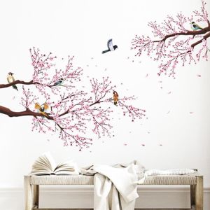 Sticker mural et vitrine décor végétal branche de cerisier