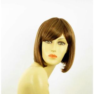 Perruque Courte Châtain Cuivré Méché Blond Clair - Synthétique, Taille M, Neuf Avec étiquettes