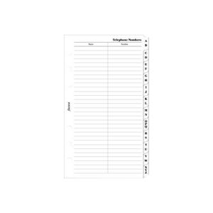 AGENDA - ORGANISEUR Filofax Personal Slim Index insert 95 x 171 mm blanc pour Classic Personal; Domino Personal; Metropol Personal; Metropol Zip…