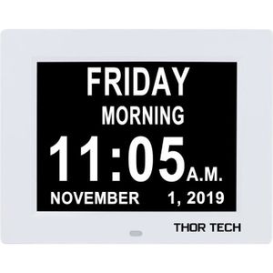 HORLOGE - PENDULE Horloge Calendrier avec Date Jour Heure Grande Pol