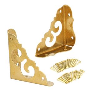 S-Bronze Protecteur d'angle en métal 20 pièces garde-bords décoratifs Vintage embellissements en bois pour coins de meubles 