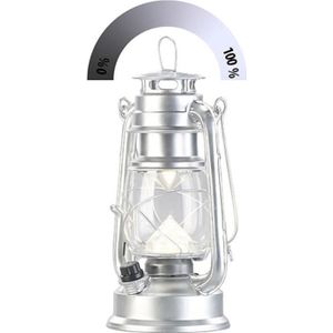 LAMPE A POSER Lampe-tempête LED rechargeable à intensité variable 200lm / 3W / 8000K  - Argent