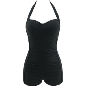 Maillot de bain 1 pièce combishort gainant noir et blanc taille 36 à 54