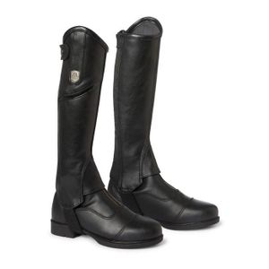 Guêtres D'équitation Enfant Saxon, Demi-chaps Cuir Noir, Taille L