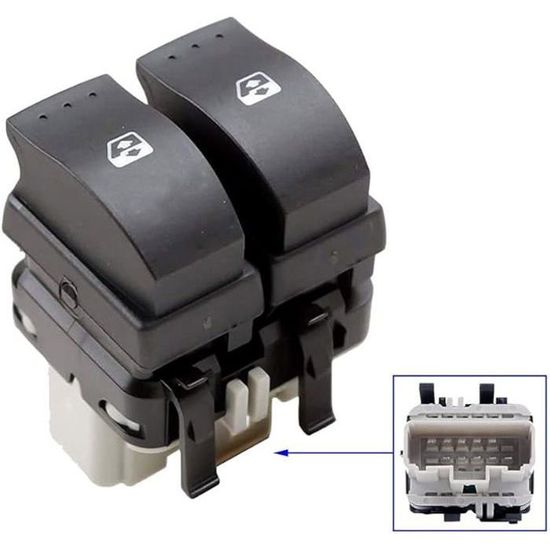 Bouton Lève-vitre électrique Merautop SJ - Compatible Renault Clio 2, Trafic II, Espace, Etc. - Référence OEM 8200549867