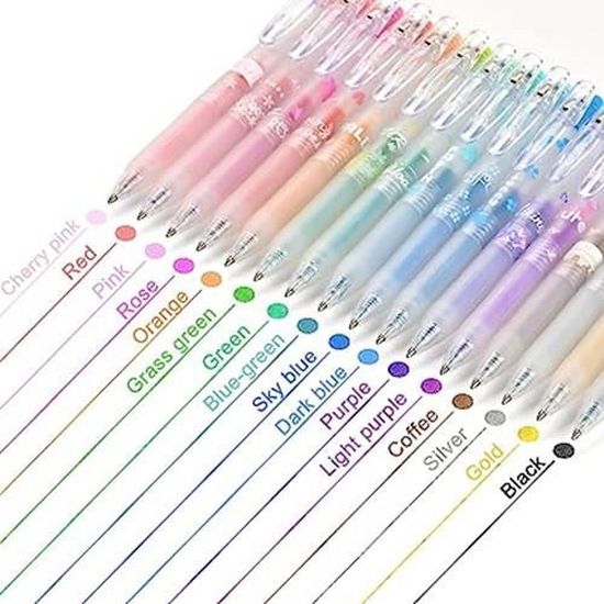 EXERZ 30 Stylos Gel Couleurs Assorties - Pailletés, Néons, Métalliques Et Classiques Dans Pochette