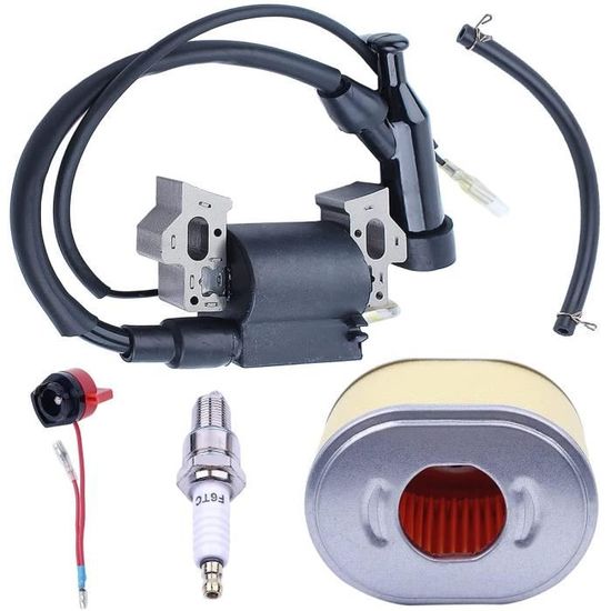 Kit Bobine Allumage Honda GX160 GX200 - 4 En 1 Avec Bougie + Filtre - Compatible Moteurs 5.5HP à 6.5HP
