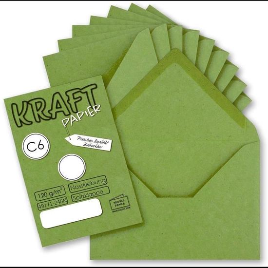75 Enveloppes Kraft B6+ 125x185mm - Papier Recyclé 120g/m² - Idéal Invitations
