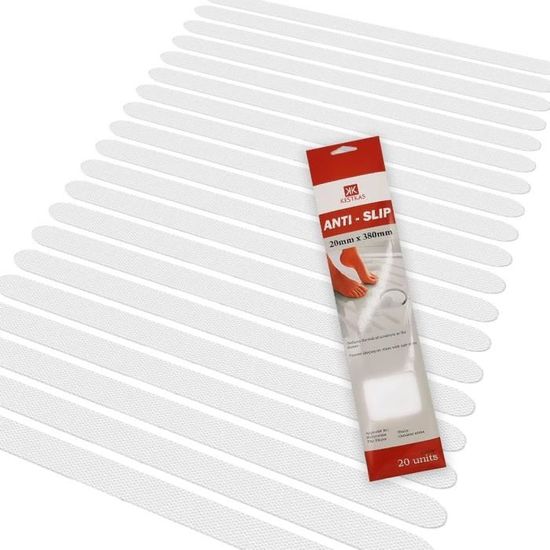 Bandes Antidérapantes SeKi - 17 Pièces Transparentes 65x3 Cm - Pour Escaliers, Douche, Baignoire - Adhésif Puissant R9