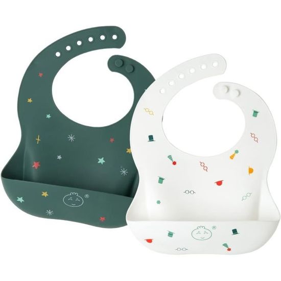 Bavoir Bébé Chicco Easy Roll En Silicone Souple | Pliable, Imperméable, Facile à Nettoyer | Col Ajustable, Grande Poche | Dès 6 Mois, Rose