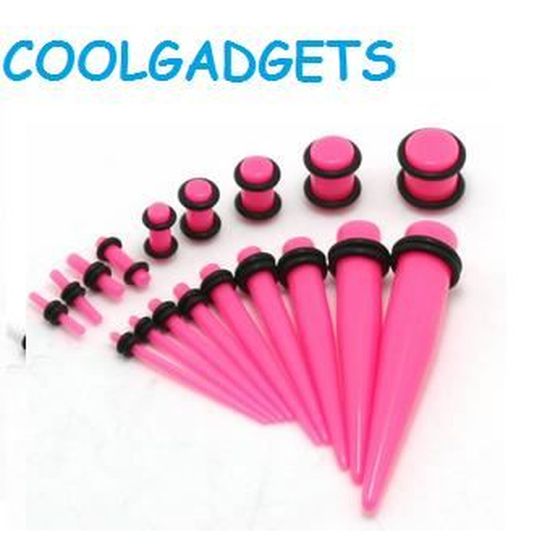 un piercing plug rose en acrylique taille de 4 mm à 18 mm