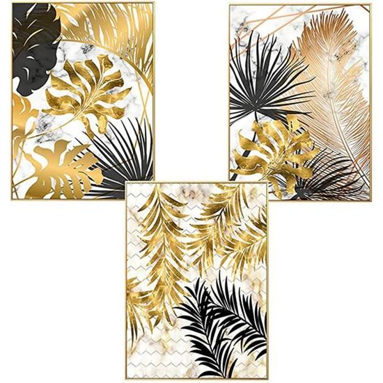 Ahlsen Lot De 3 Affiches D'art Moderne - Statue En Métal 3D Love Kiss, Décoration Murale - Sans