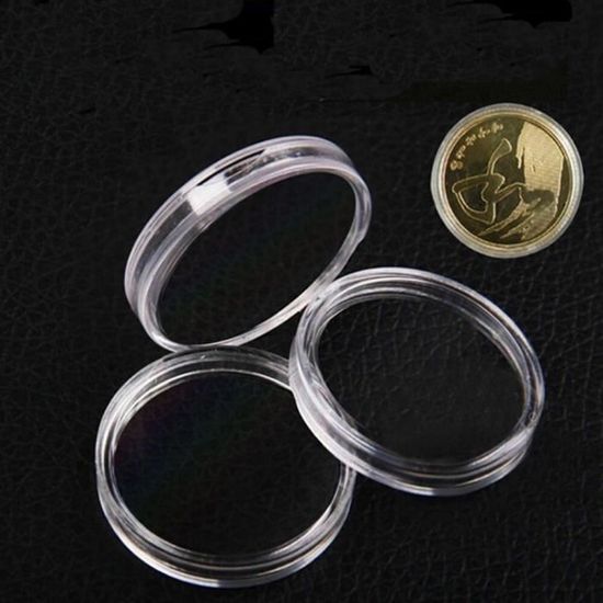 100 Capsules Transparentes Pour Pièces De Monnaie - Diamètre 22mm - Protection Collection