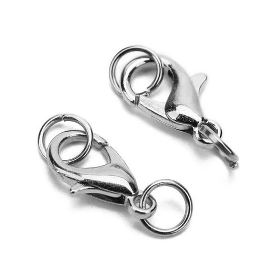 UNICRAFTALE Lot 100 Fermoirs Coulissants Acier Inoxydable 2 Couleurs – 5 Tailles Pour Bijoux & Bracelets (Or & Argent)