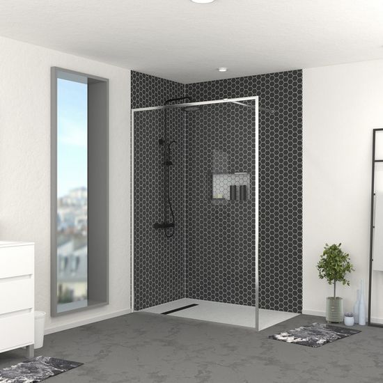 Paroi De Douche Polystar Motif « Glace éclatée » – 3 Mm D’épaisseur – Personnalisable Jusqu’à 250x100 Cm