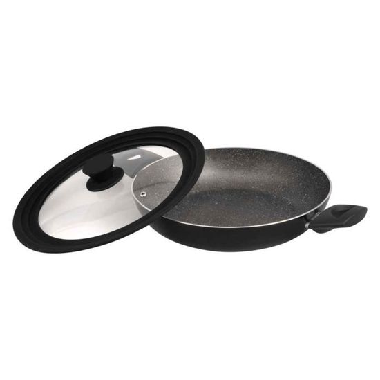 Wok à Induction Tower Cerastone 30 Cm Avec Couvercle En Verre - Revêtement Céramique Antiadhésif, Facile à Nettoyer