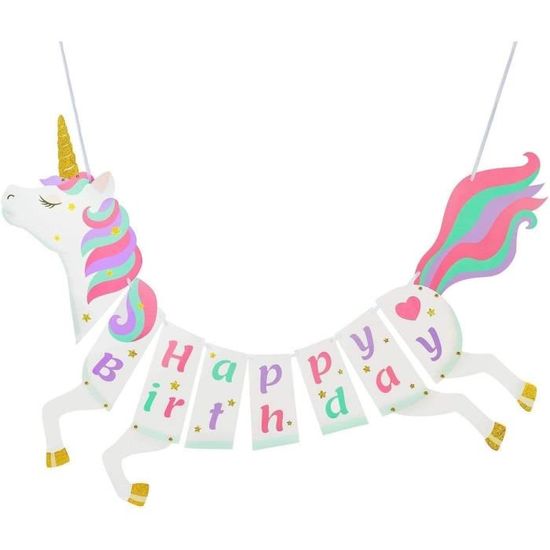 24 Guirlandes En Spirale Licorne Pour Anniversaire Enfants - Licornes, Châteaux, Arcs-en-ciel - Décoration Suspendue Plafond - 6