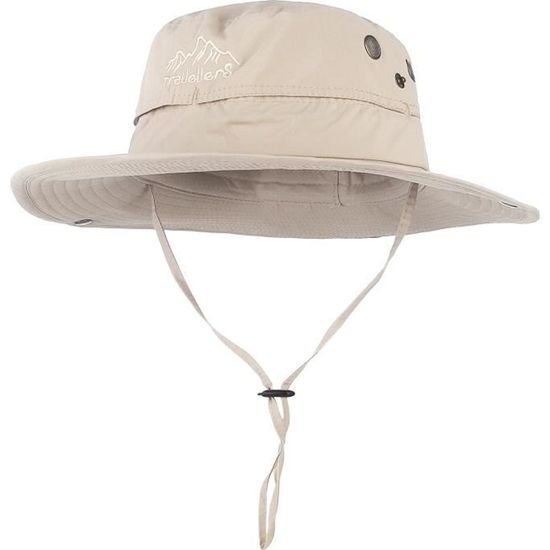 Chapeau De Randonnée Anti-UV - Bords Larges, Réglable, Style Cowboy Ou Fedora