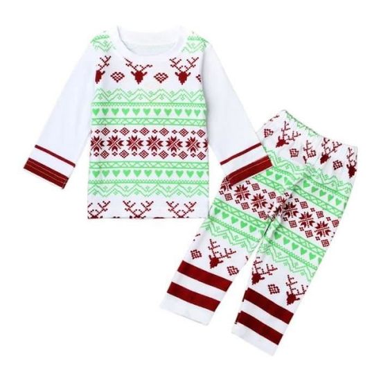 Pyjama Garçon Elfe De Noël MOMBEBE COSLAND - Ensemble 100% Coton, Manches Longues, Taille élastique - Taille 5 Ans (vert) - 3