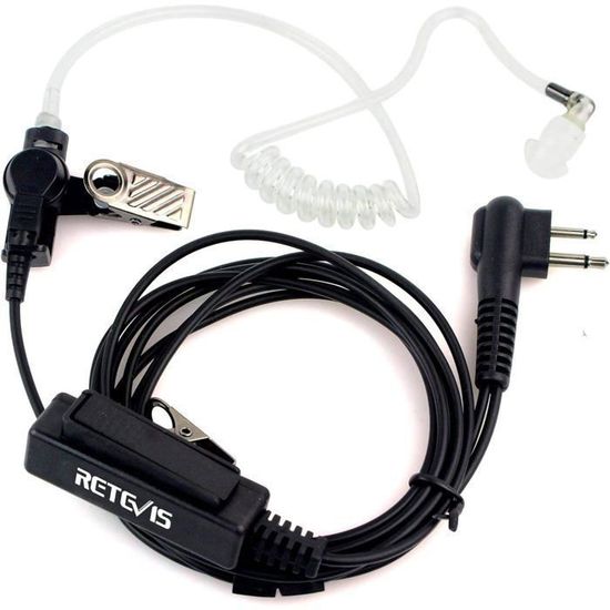 Retevis R111 - Oreillette Type G Pour Talkie-walkie (lot De 5) - Connecteur 2 Broches - Volume Réglable