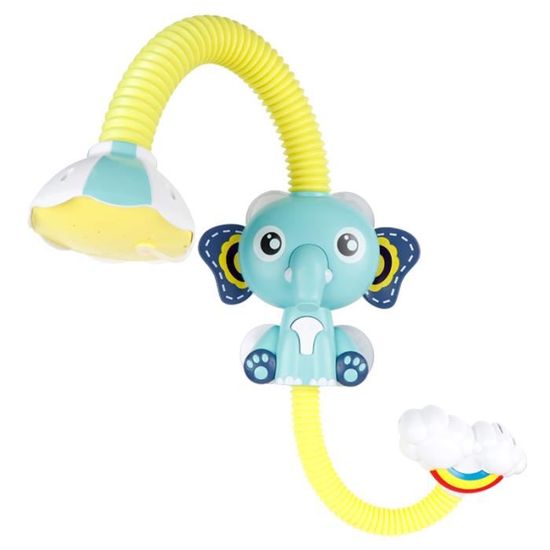 1x mignon pommeau de douche éléphant bébé douche enfants manuel jouet de bain bleu