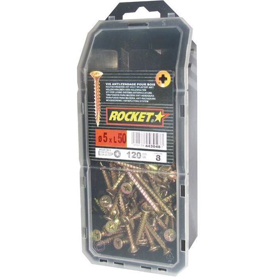 Lot De 750 Vis à Bois Rocket – 4,5 X 40 Et 4,5 X 50 – Pz2 Acier Zingué