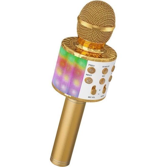 VITATA Microphone sans Fil Karaoké, Micro Karaoke Enfant avec Lumières