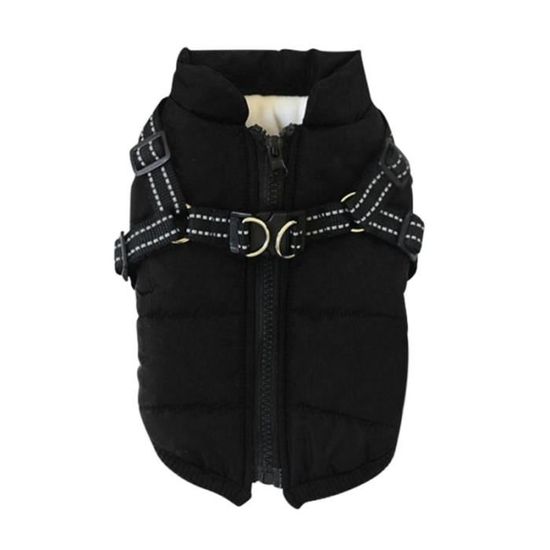 D-XL -Veste avec harnais pour chien,vêtements d'hiver chauds pour grands chiens,manteau imperméable pour Chihuahua,tenue pour bou