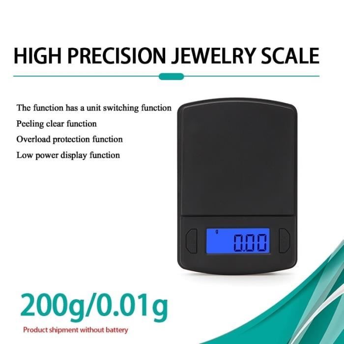 Couleur 200g 0.01g Mini Balance de Poche en Plastique de Haute Précision, Pour Bijoux Faits à Bricolage Main,
