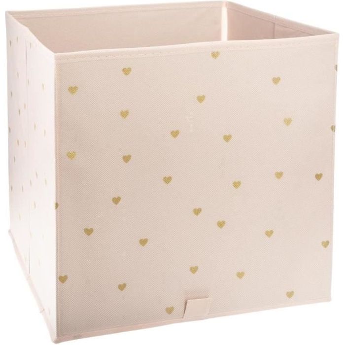 Atmosphera - Bac de rangement pliable rose coeurs Rose