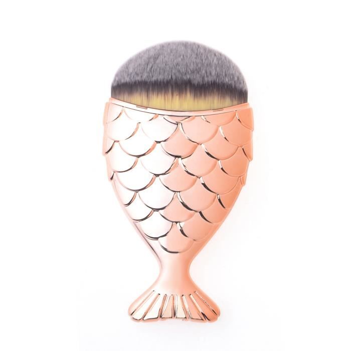 ZOE AYLA Brosse de luxe en forme de poisson Doré Brosse de maquillage, pinceau de maquillage
