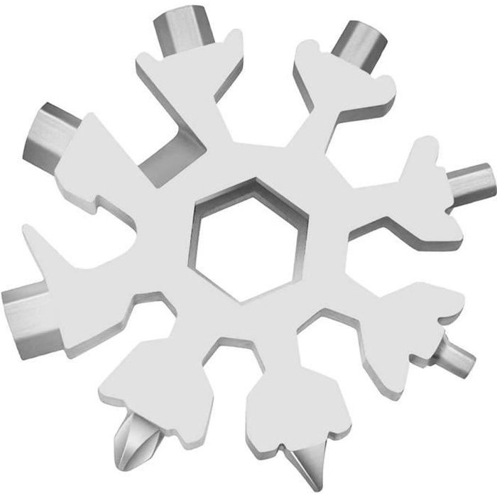 18 en 1 clé à flocon de neige outil multifonction tournevis Portable en acier inoxydable ouvre-bouteille cadeau de noël quotidien