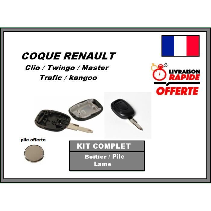coque BOITIER de clé CLIO 2, KANGOO, TWINGO avec pile