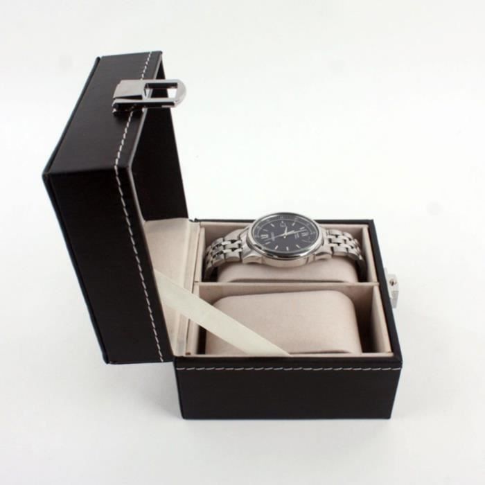 2 cas de boîte de montre en cuir pour le stockage unisexe d'organisateur de bijoux d'affichage de poignet mashanikon 4847 llyyll